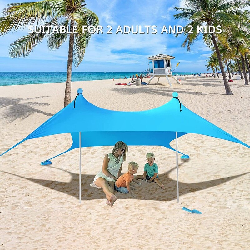 Cheap Goat Tents Family Beach Tent Sunshade Outdoor Windproof UV Protection Sun Shelter Camping Hiking Fishing Picnic Tent Sun proof Lycra Fabric   